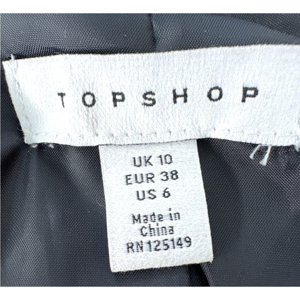 Topshop Women Casey Brown Belted Glossy High Impact Button Front Vegan Jacket - Picture 11 of 15